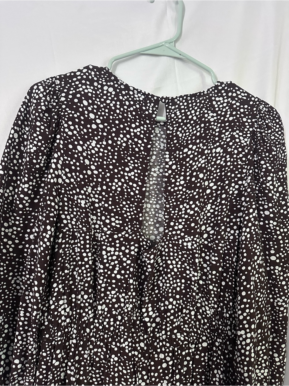 LOFT Black Dress with White Dot Pattern, Long Sleeve - Picture 5 of 5